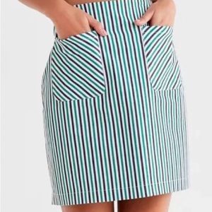 Urban Outfitters Striped Green and Navy Mini Skirt